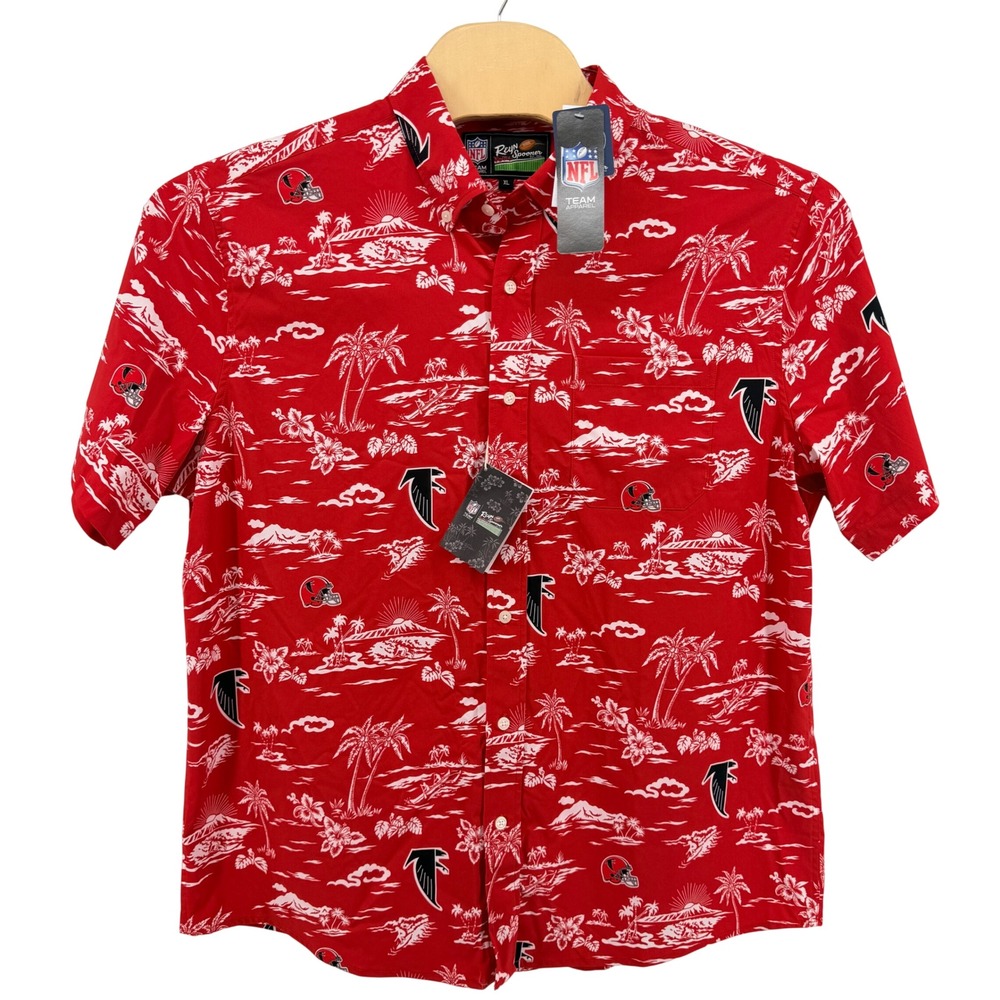 NEW Reyn Spooner X NFL Atlanta Falcons Mens XL Shirt Red Tropical Button Down